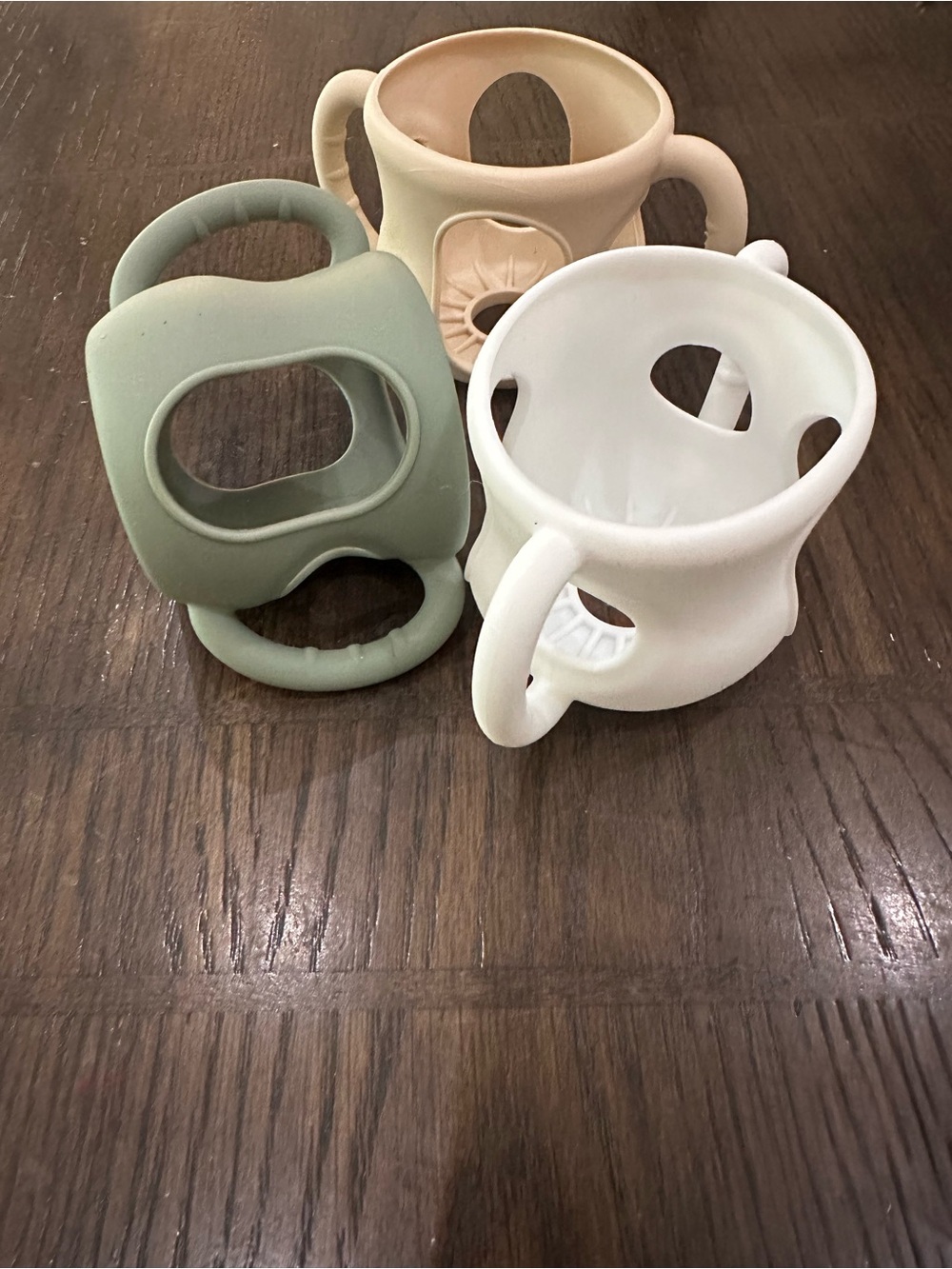 Advent - Silicone Sleeve Baby Cup Holders Trio - Sage, Cream, White